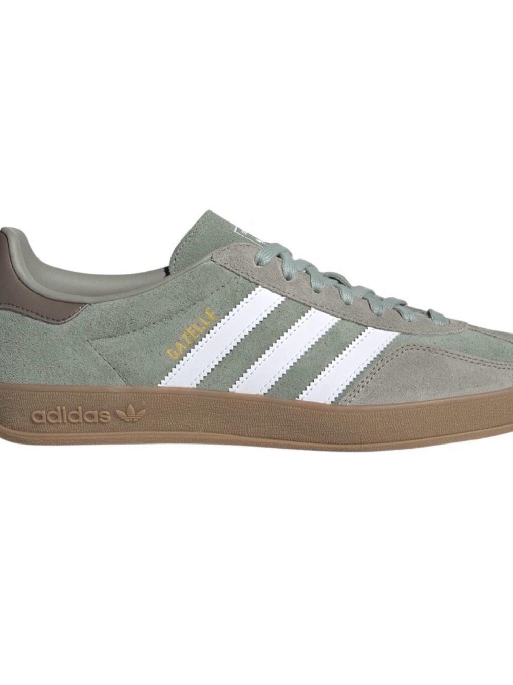 adidas Gazelle Suede Sneaker - Sage & White with Gum Sole